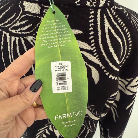 FARM Rio Paisley Bloom Black Knit Maxi Dress NWT Heavyweight Warm NWT - Picture 7 of 9